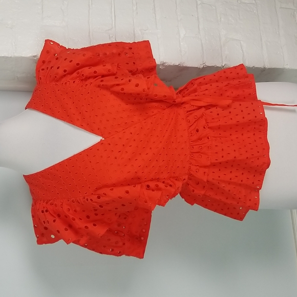 J. Crew eyelet ruffle wrap top - Picture 2 of 10